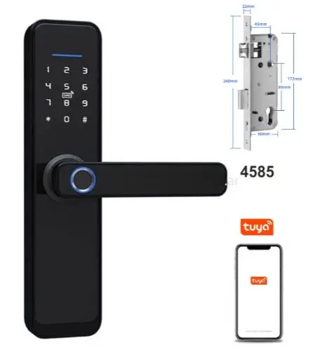 [HL-242F] CERRADURA TUYA BLUETOOTH APP HUELLA-PIN-PROX
