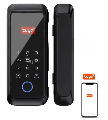 CERRADURA VIDRIO TUYA BLE HUELLA-PIN- PROX