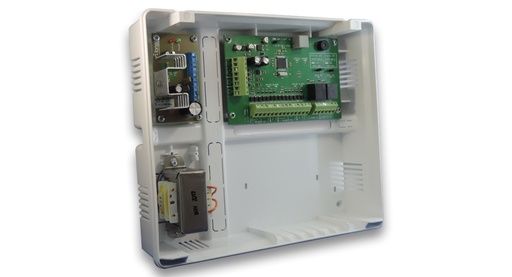 Módulo de control de accesos para dos 
puertas Garnet. Incluye gabinete, fuente auxiliar 
supervisada y transformador. CP-4000FB 