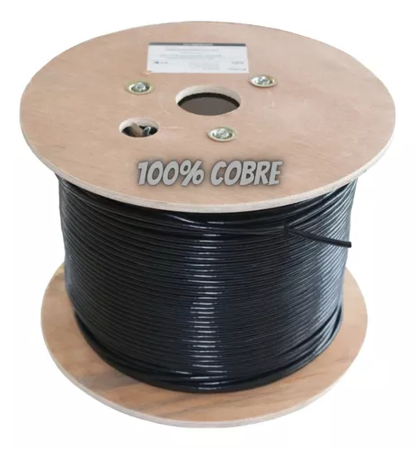 [IL5CPR] Cable UTP LAN IL5CYY 100% Cobre Puro para redes de datos de la categoría CAT.5e Bobina 305 Metros color Negro Exterior.  